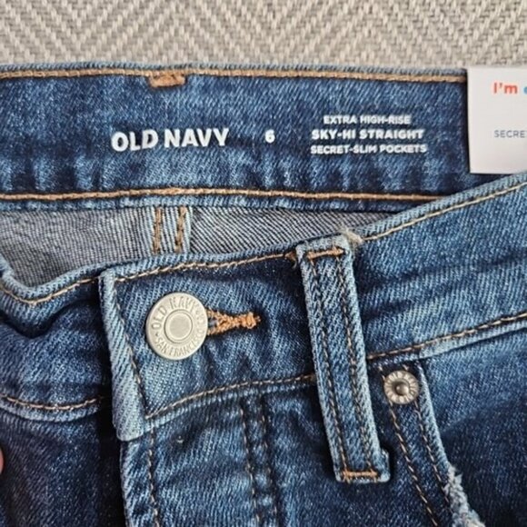 Old Navy Jeans Women's Size 6 (29x27) NWT High-Rise Straight Medium Wash Stretch - Picture 7 of 16